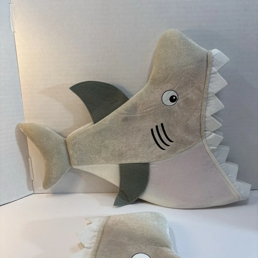 Set of 2 Shark Hats 16in Gray White Polyester Halloween Costume Target